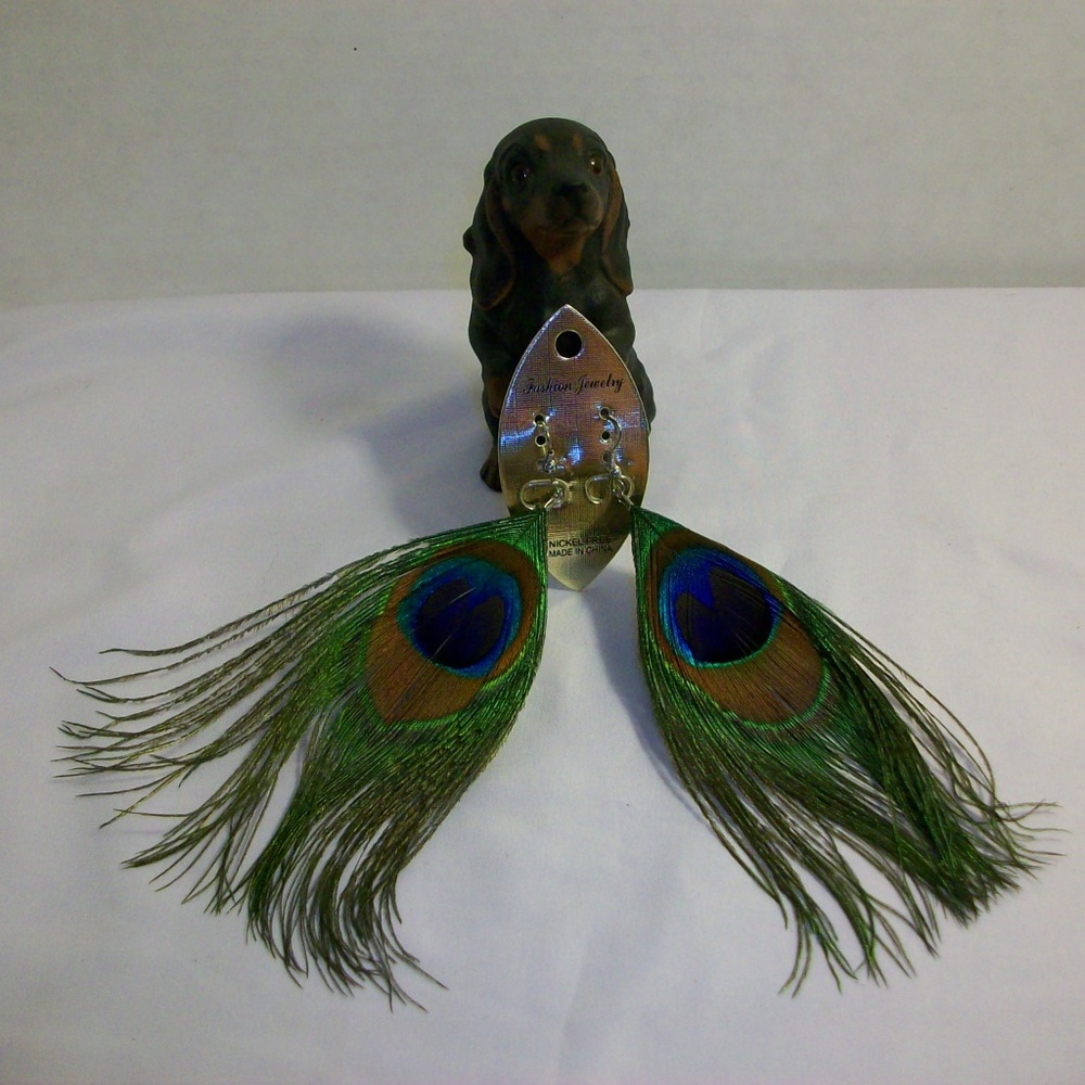 🌞Fashion Jewelry Peacock Feather Hook Earrings